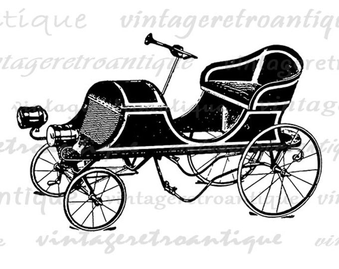 Printable Antique Car Old Fashioned Automobile Graphic Download Image Digital Vintage Clip Art Jpg Png Eps HQ 300dpi No.1865