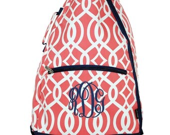 Tennis Racquet Bag | Personalized Tennis Racquet Backpack | Monogrammed Tennis Backpack | Racket Case | Canvas Backpack | Coral Vine