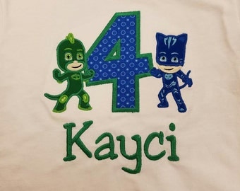 Pj Masks Birthday Shirt Catboy Gekko Owlette