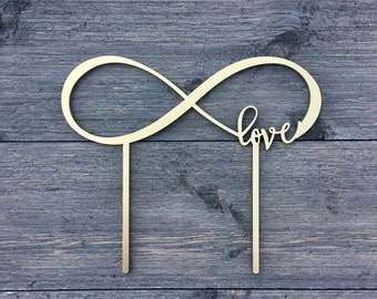 Infinite Love Wedding Cake Topper 8" inches, Unique Infinity Laser Cut Cake Topper by Ngo Creations