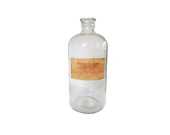 Vintage Infantol Pink Medicine Pharmacy Apothecary Glass Bottle