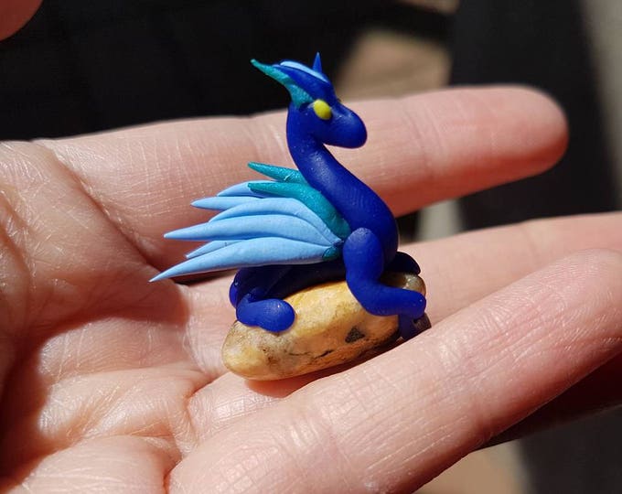 Blue Miniature Dragon and Chrysoprase