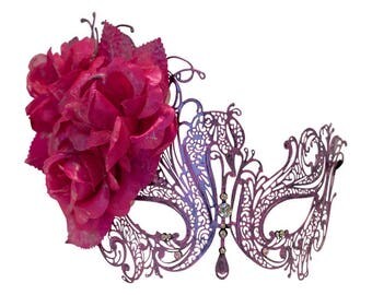 Primrose Pink Laser Cut Metal Mask for Women A-2701