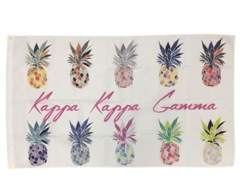 Kappa Kappa Gamma Pineapple Pop-Art Flag kkg