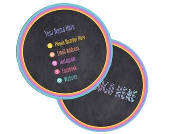 Business Card - Round/Circle - Black/Chalkboard background - Personalized for your fashion business - LuLaRoe
