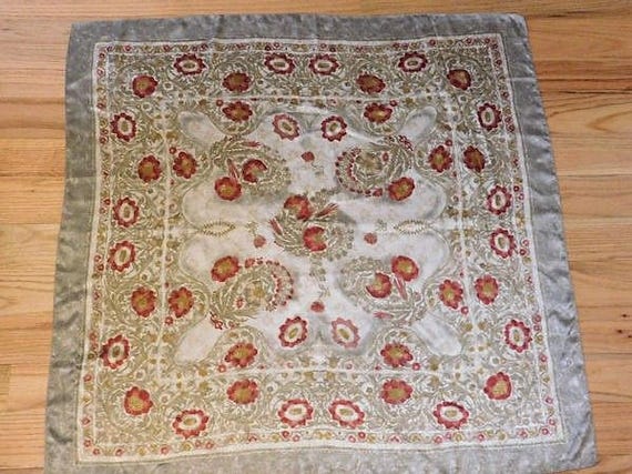 Vintage WORTHINGTON Scarf Paisley Print Floral Designer Scarf Made In Italy Italian Shawl Scarf Anniversary Birthday Wedding Gift Wall Art