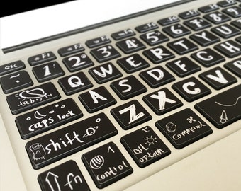 Map Of The World Keyboard Sticker For Windows MacBook Keyborad Skin Decal - Macbook Air Pro DIY Keyboard Sticker