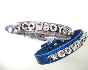 Dallas Cowboys Dog collar Team NFL Blue or Silver | Cowboys Dog Collar | XXS XS S M L Xl