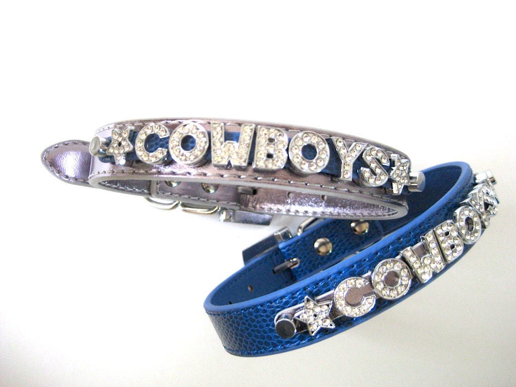 Dallas Cowboys Dog collar Team NFL Blue or Silver Cowboys