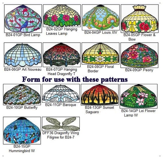 USED Stained Glass Worden System B24 Bell Shape 1/6 Sectional Lamp