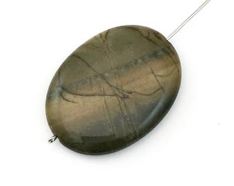 1 Picasso jasper stone bead / 30mm x 40mm #PP014-03