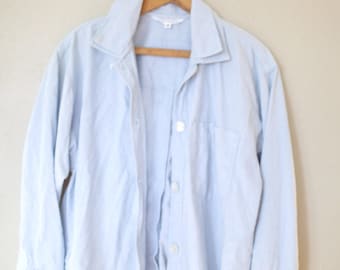 vintage 1990's express oversized blue chambray denim shirt womens