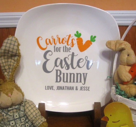 Download Carrots for the Easter Bunny Personalized Easter Plate