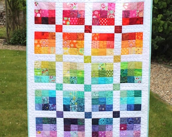 Modern baby quilt - MADE to ORDER and can be personalised - patchwork - rainbow baby quilt - gender neutral, boys, girls - kids quilt