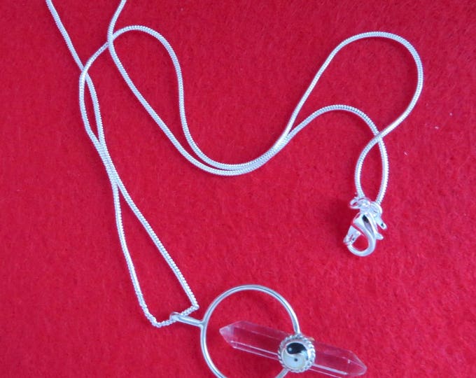 Vintage Yin Yang Pendant, Sterling Silver Necklace