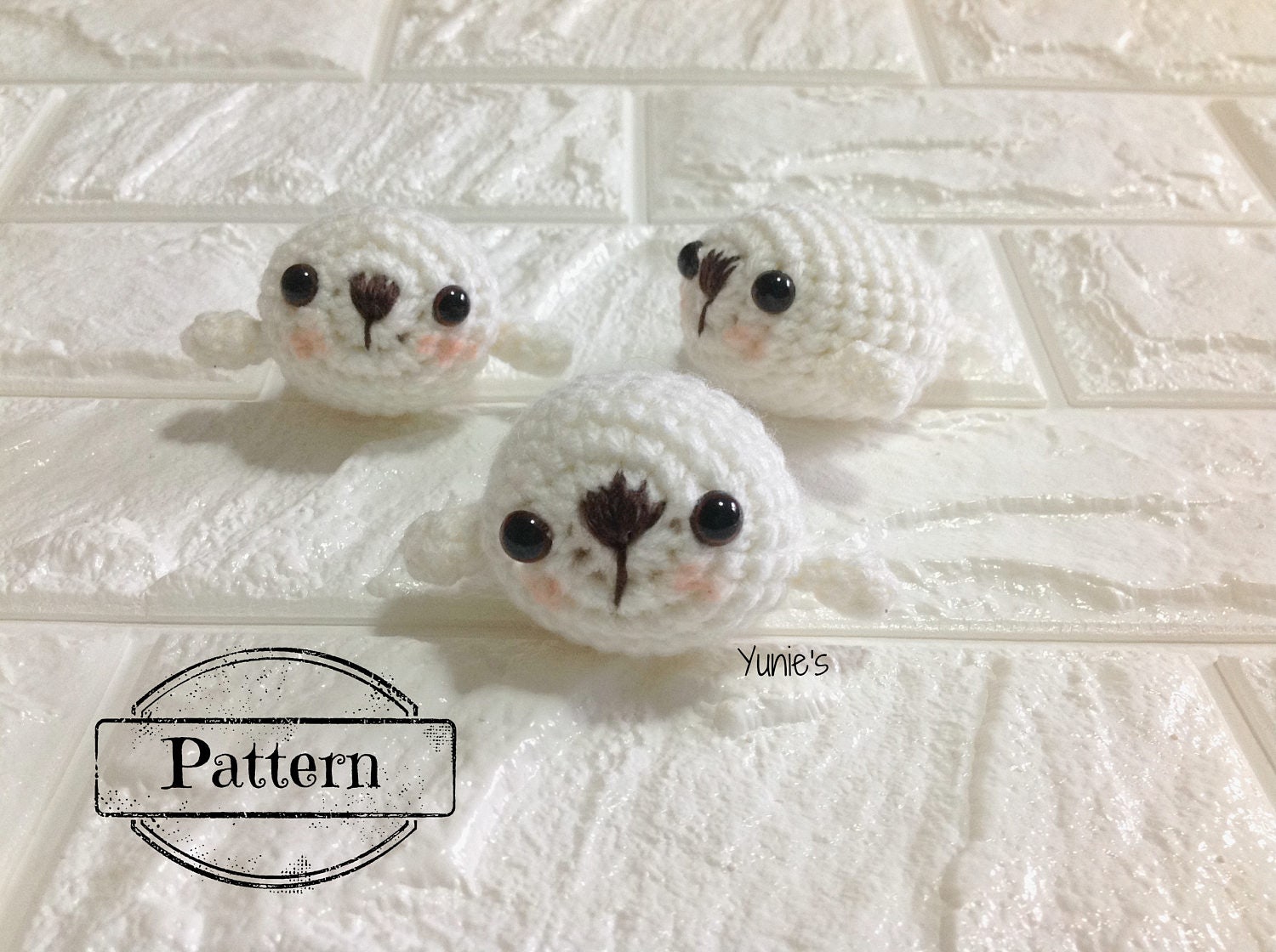 Download Crochet Animal Amigurumi Pattern :Seal Keyring keychain