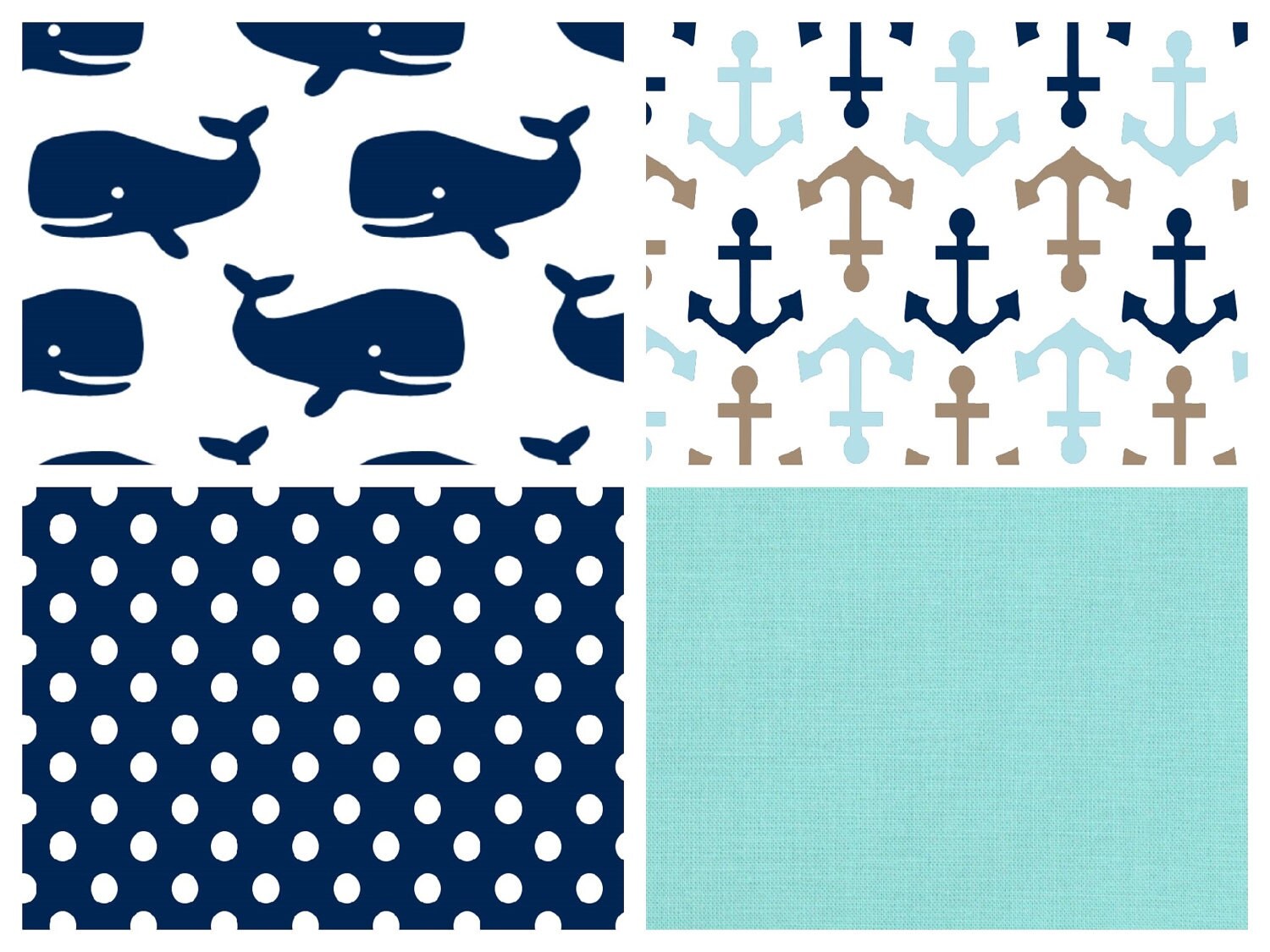 Nautical Baby Boy Bedding Blanket Sheet and Crib Skirt in