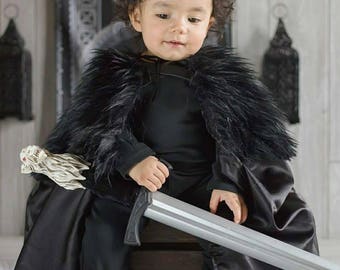 Satin or Suede Baby Jon Snow Cloak, Baby GameOfThrones Cosplay Baby Game of Thrones Cloak Toddler Jon Snow Cloak Toddler GameofThrones Cloak