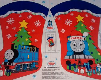 Thomas Train Christmas Stocking Christmas printed cotton fabric Holiday season cut and sew panel oversized