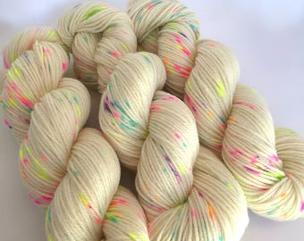 Yarn, speckled yarn, ANISE COOKIE, confetti yarn, acid dyed yarn, worsted , DK, fingering, sparkle sock, yarn in handmade