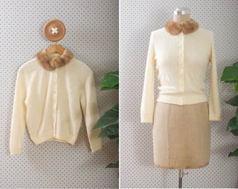 first snow cardigan // vintage 1950s cardigan