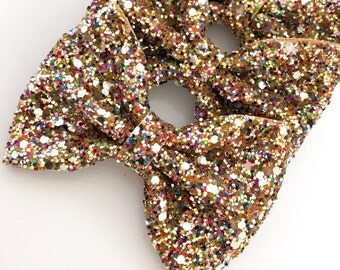 The Ellia // confetti glitter bow elastic headband or clip // beck and belle