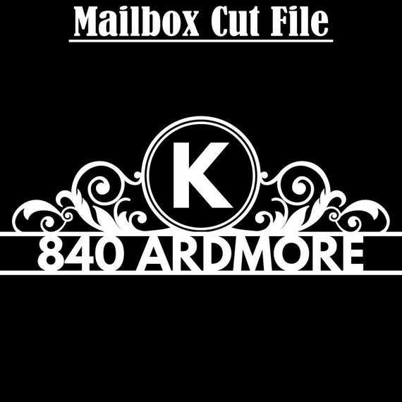 Mailbox Monogram and Number Cut Files Flourish sized for