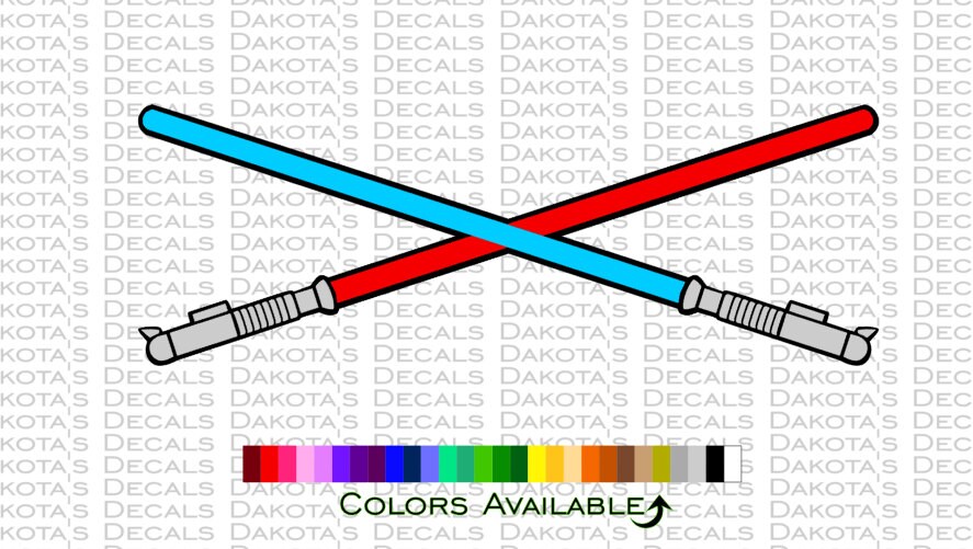 Crossed Lightsabers Star Wars Decal