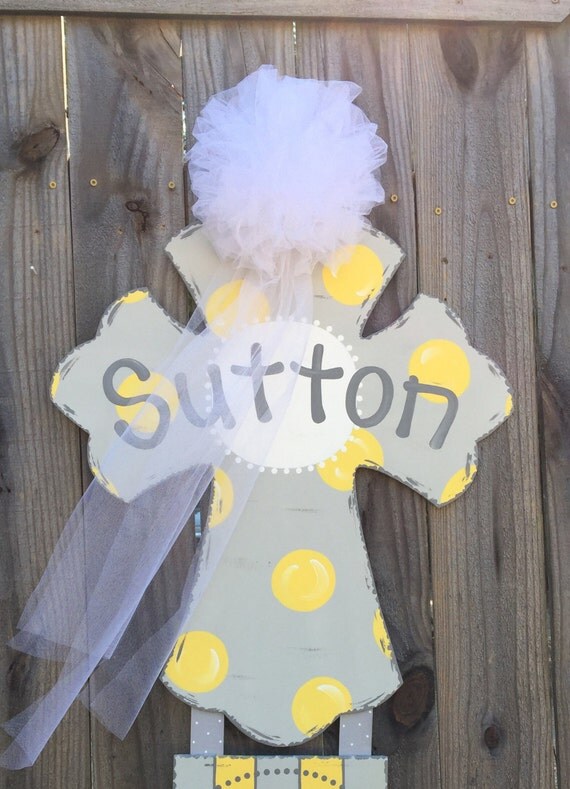 Hospital door hanger cross Baby door hanger by GlitterBitofPaint