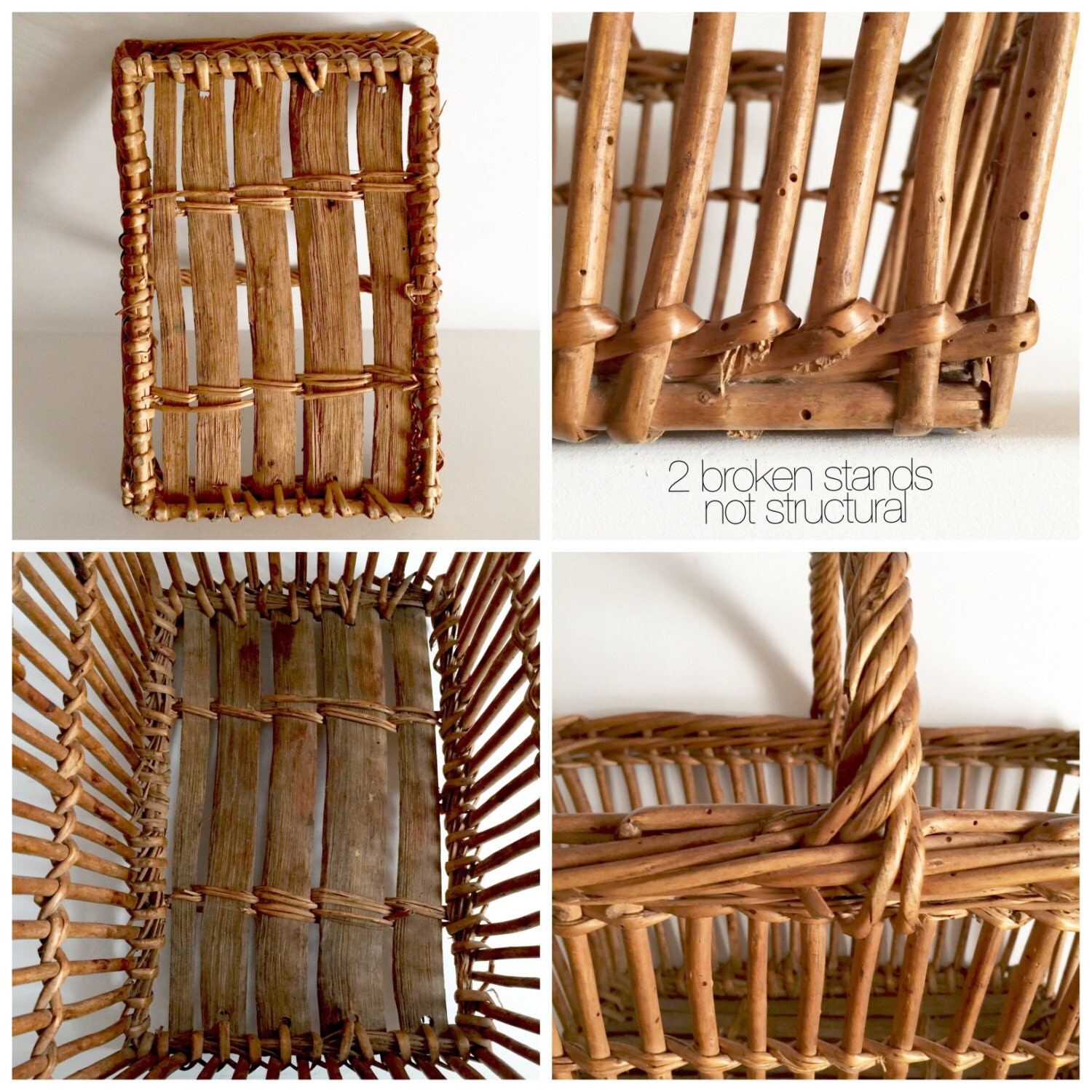 French Antique Basket Handwoven French Vintage by LaVieEnPastis