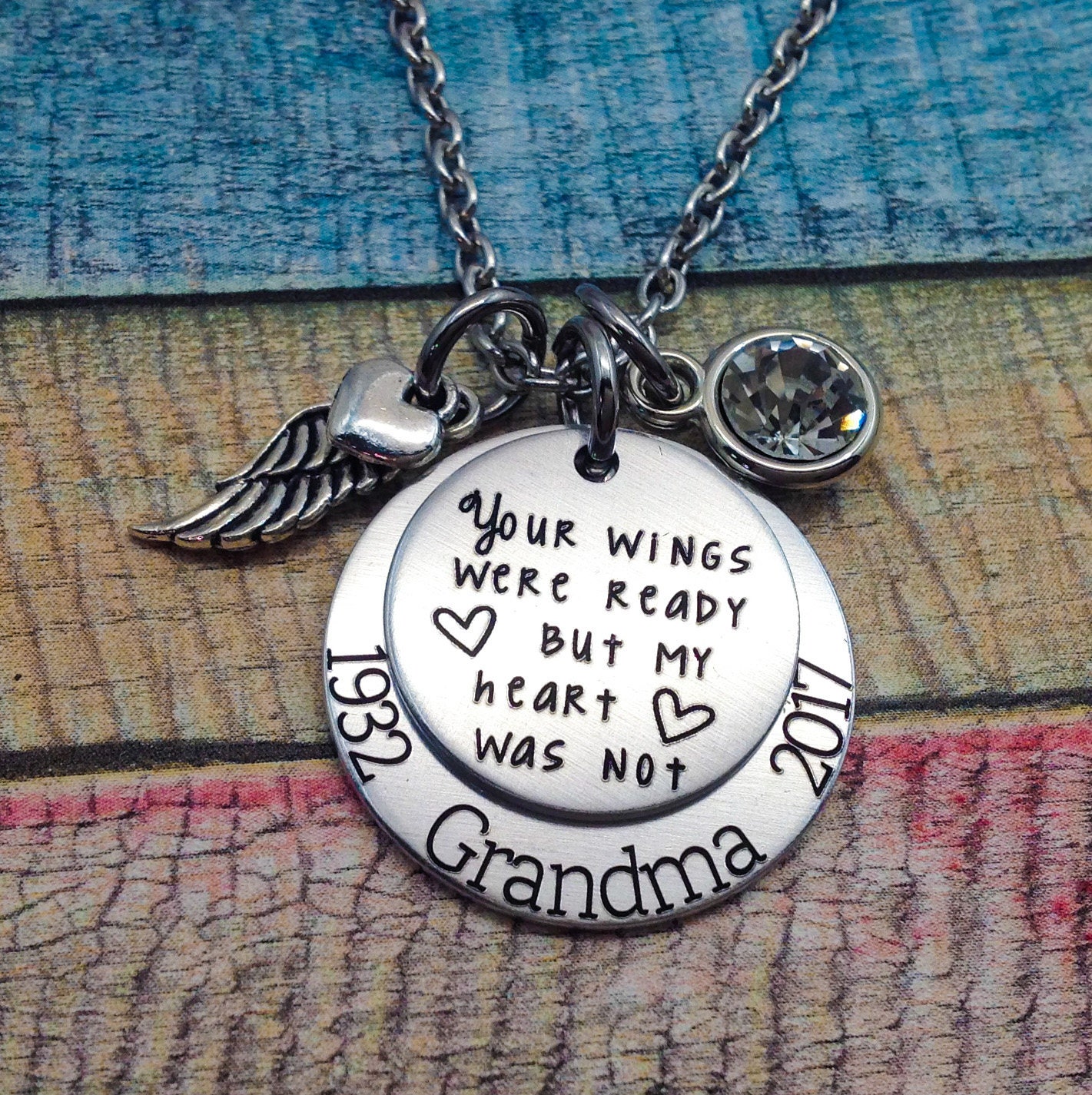 Engraved memorial necklace Memorial Jewelry Sympathy