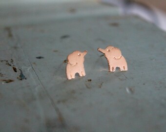 Delicate Elephant Earrings | Rose Gold Dainty Elephant Jewelry