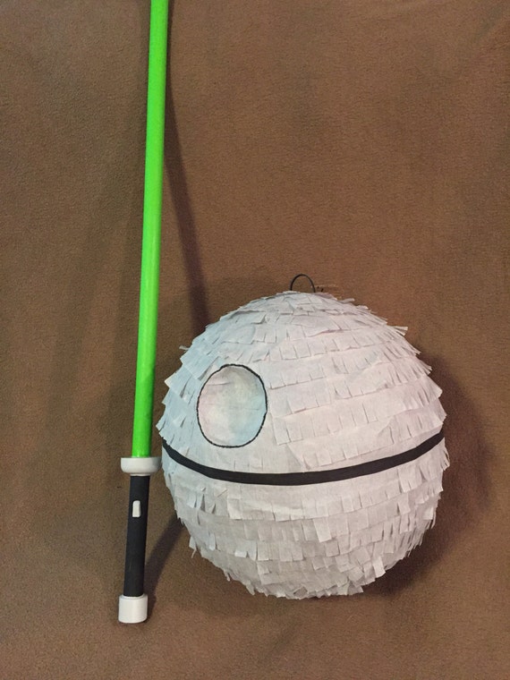 Death star pinata with light saber