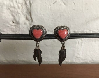 Vintage Native American Sterling Silver Danggle Earrings