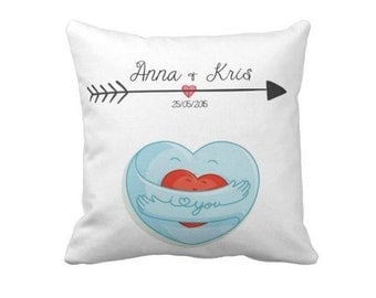 Personalized Valentines Pillow, Wedding Gift, Personalized Pillow, Name Pillow, Anniversary Gift, Gift for Valentines day, Wedding Pillow