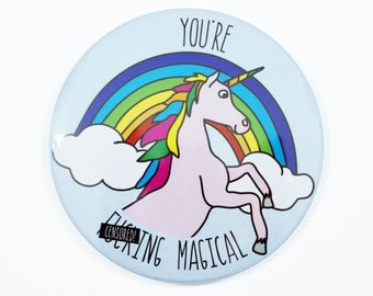 Unicorn Pocket Mirror ∙ Compact Mirror ∙ Stocking Stuffer ∙ Stocking Filler ∙ Funny Gift ∙ Unicorn Gift ∙ You're F**cking Magical