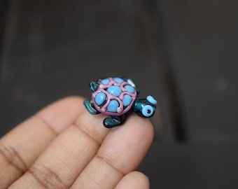 Artisan Handmade Lampwork Glass Turtle Bead, 1pc