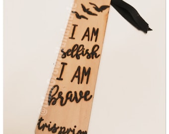 Custom Divergent Insurgent Allegiant Literature Quote l Gift Tag Reading Fandom Nerd Geeky Personalized Feminist Bookmark Wood Burned