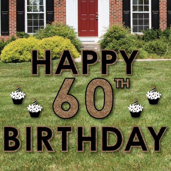 60th Birthday Yard Sign Outdoor Lawn Birthday Decorations