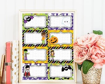 Halloween Labels and Lunch Notes