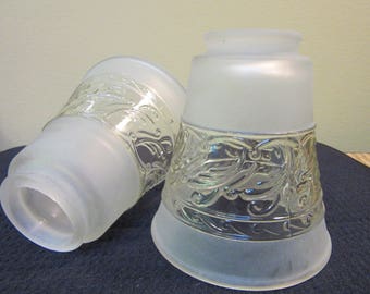 Lamp Shades Glass Light Globes Clear Frosted Lighting lot of two blm