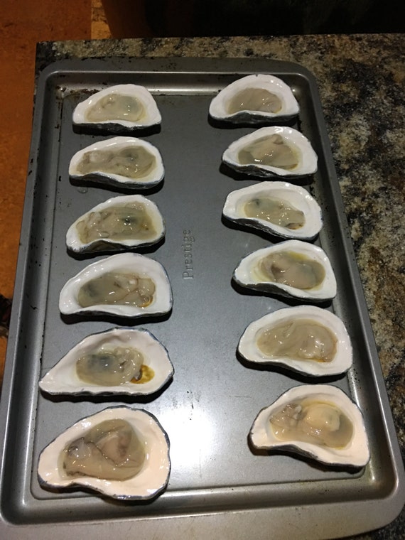 Ceramic Stoneware Grilling Oyster Shells with Platter.