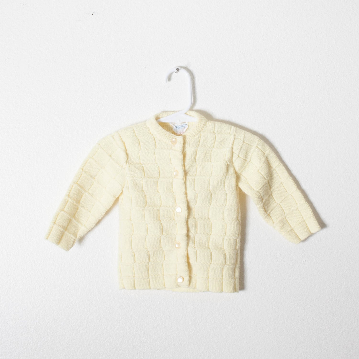 80s Baby Sweater Pale Yellow Sweater Yellow Cardigan