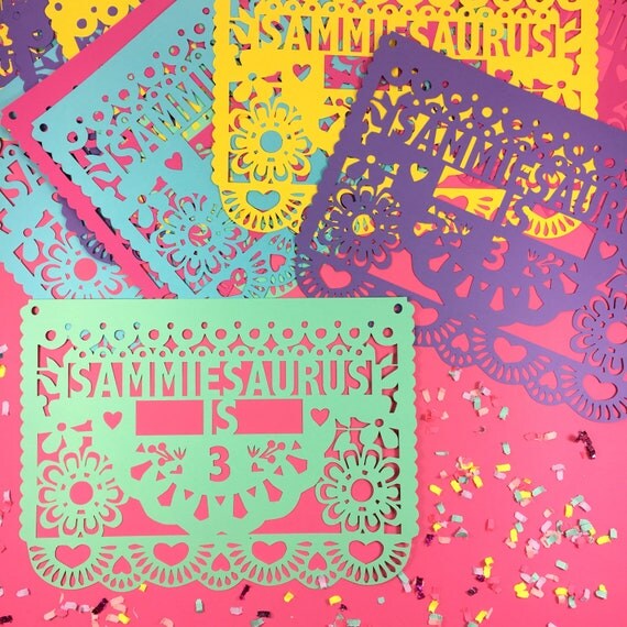 Fiesta Birthday Banners Customized Papel Picado Banners 3912