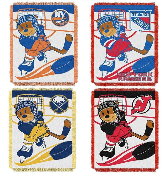 Personalized HOCKEY Teddy Bear Blanket Throw New York Rangers