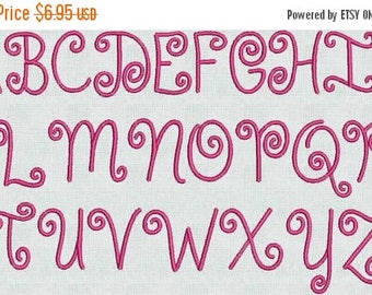 Curly q font | Etsy