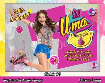 Soy Luna Invitation for Birthday Soy Luna Birthday, Soy Luna Invitation, Soy Luna, Soy Luna Printable, Soy Luna Invite - Digital File