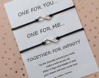 Infinity Wish Bracelet - Infinity String Bracelet - Infinity Bracelet- Infinity Charm Bracelet - Infinity Charm - Gift for Couple