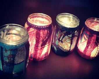 candlelights out of african fabric