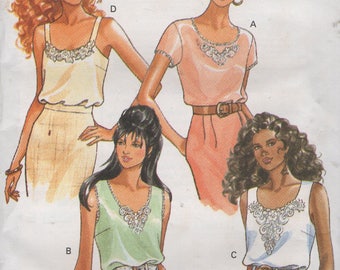 Misses Pull Over Tops Sewing Pattern Size 12 14 16 Butterick 6864 Uncut Bust 34 36 38